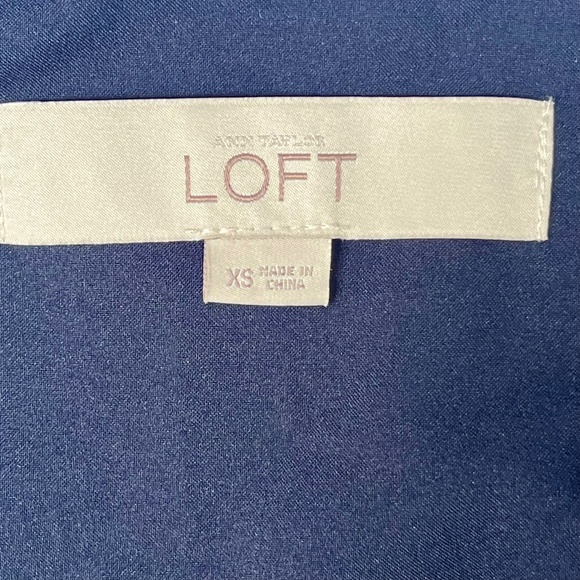 Loft Chiffon Spaghetti Strap Dress, Navy, XS - Picture 4 of 8